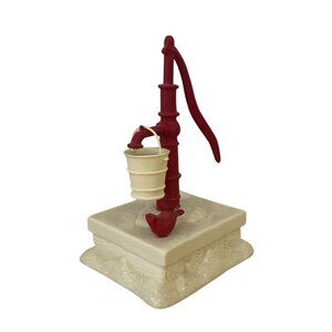 Department 56 Red Hand Pump Bucket Cardinal Winter Christmas Village Accessory